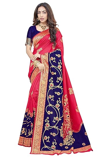 Womens Banarasi Silk Saree (Bridal_Silk124_Pink)
