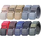 Tarpop 10 Pack Nylon Military Belts for Men Canvas Web Woven Waist Breathable Nylon Belt for Men, 47 Inch