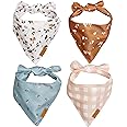 Remy+Roo Large Spring Dog Bandanas - 4 Pack Emily Set | Premium Durable Adjustable Polyester Fabric | Patented Shape Girl Dog Bandana, Floral Dog Bandana