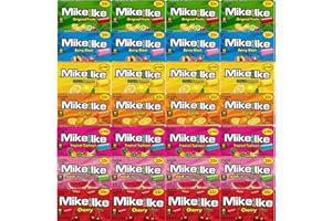 SNACKIVORE Mike and Ike Mini Box Bulk 28 Pack, Variety 7 Flavor Pack, 4 of Each Flavor (28 Boxes x 0.78oz Boxes Total) Original, Orange, Sour Lemon, Tropical Mini, Berry Blast, Sour Watermelon, Cherry