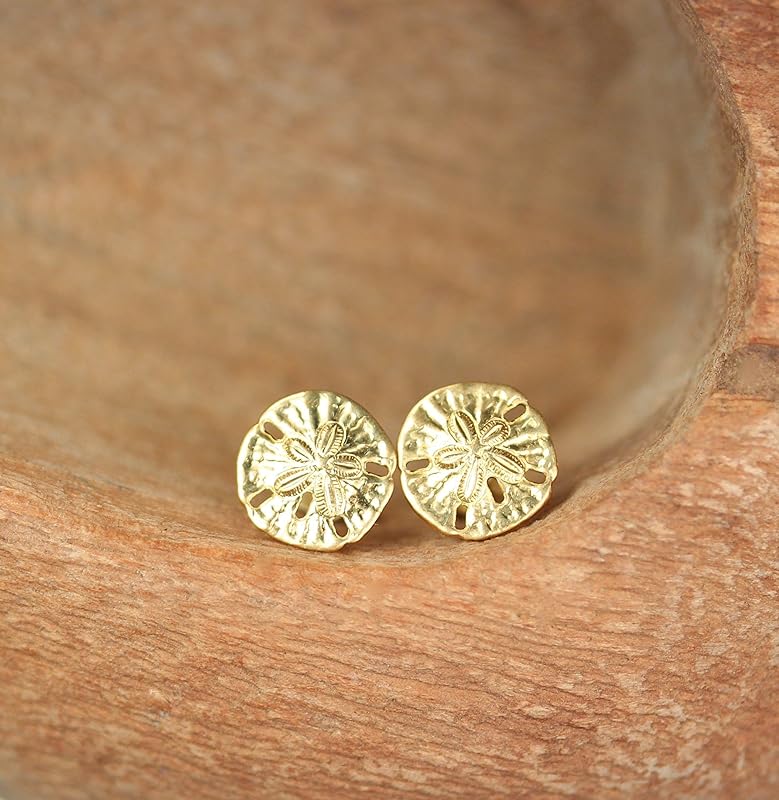Sand Dollar Earrings gold sand dollar stud earrings
