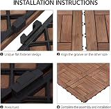 Yaheetech 27 Pcs Decking Tiles 30x30cm Fir Wood Interlocking Brown view 4