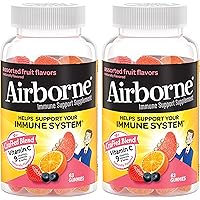 Airborne 750mg Vitamin C Gummies For Adults, Immune Support Gummies With Powerful Antioxidants Vit C & E - (2x63 count…