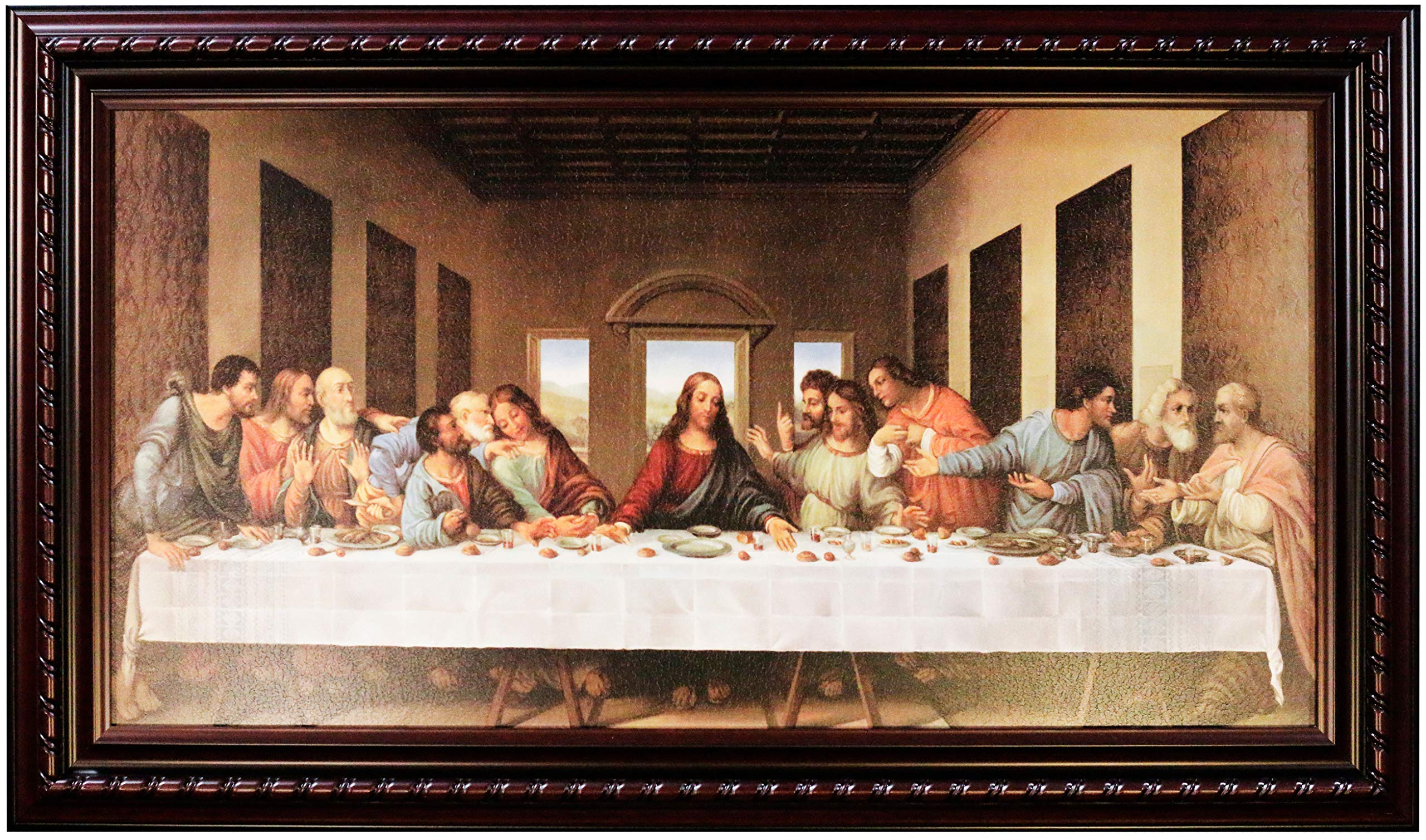 Mom’s Art Studio - Last Supper Wall Decor 45 X 26.5 Inches, Leonardo Da Vinci Reproductions, Museum