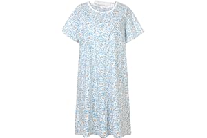 AVIIER 100% Cotton Hospital Gowns for Women Open Back Adaptive Clothing Nightgown Post Shoulder Surgery Patient Gown