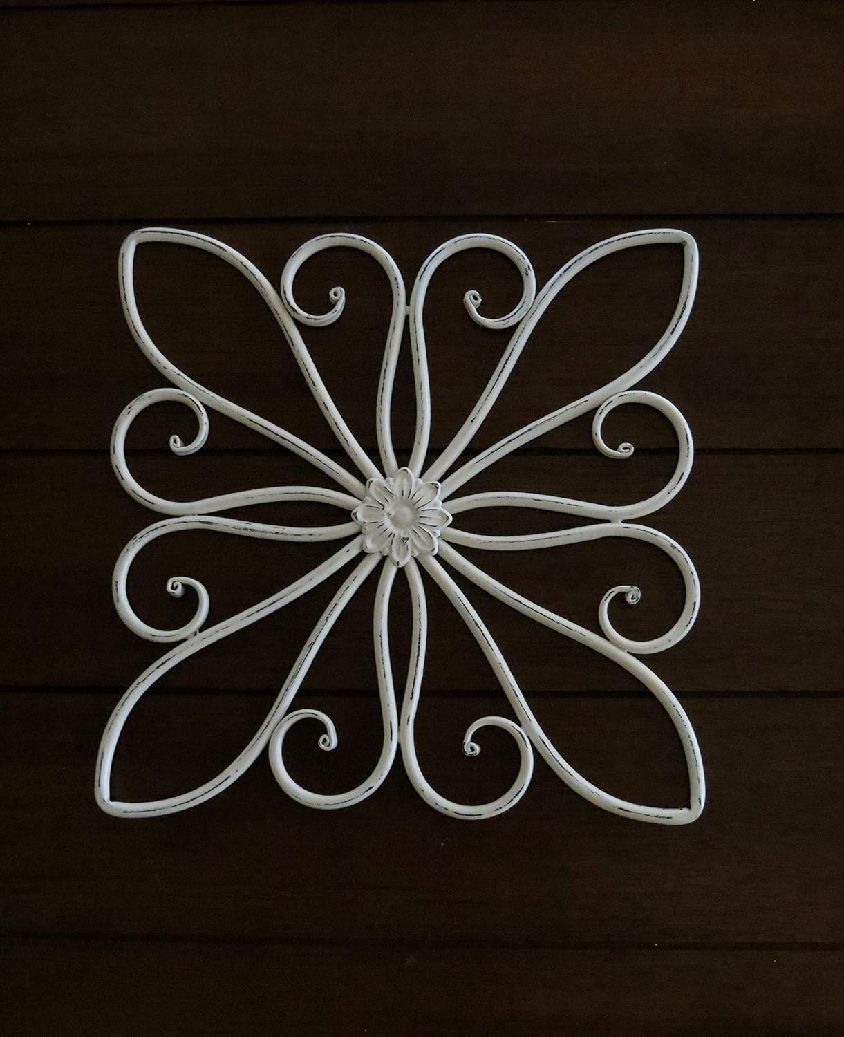 outdoor metal wall art on Home Decor Metal Scrolled Wall Hanging Metal Wall Decor Creamy White Or Pick Color Shabby Chic Vintage Style Medallion Indoor Outdoor Metal Art Decorative Accessories