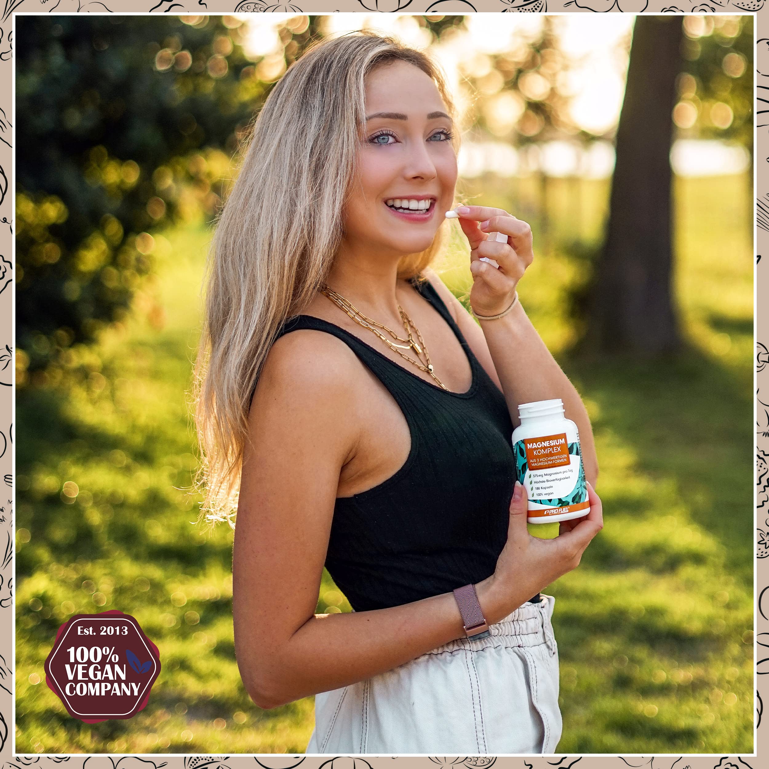 Magnesium Komplex 180 Kapseln, 400 mg elementares Magnesium pro Tag, 5 hochwertige Formen: Mag.-Oxid, Citrat, Bisglycinat, Malat & Ascorbat, optimale Bioverfügbarkeit, 3 Monats-Vorrat 4