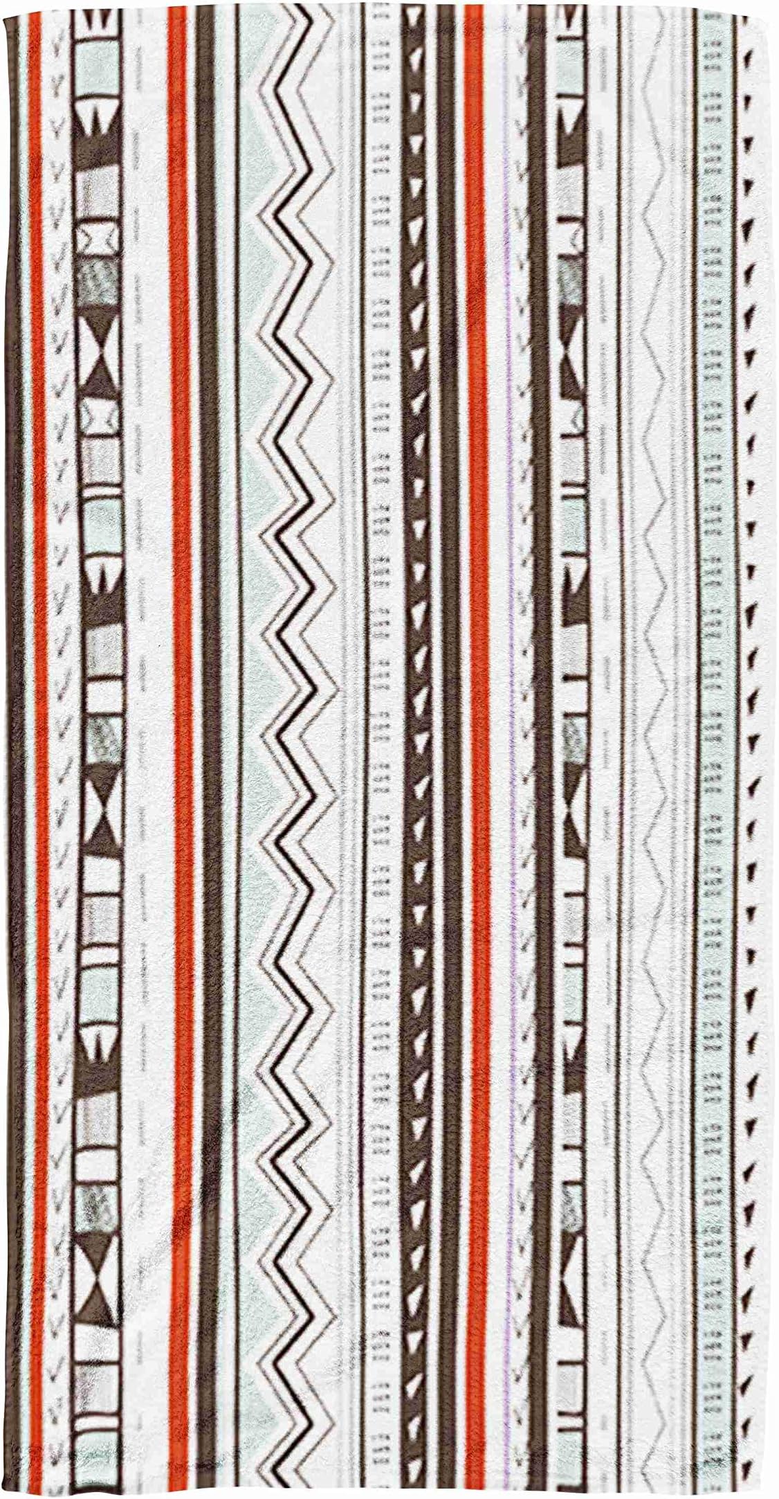ROOLAYS Beach Towels, 30x60 Microfiber Beach Towel Quick Dry for Travel,Swimming Baby Bath Towel of Tribal Texture,Peach White