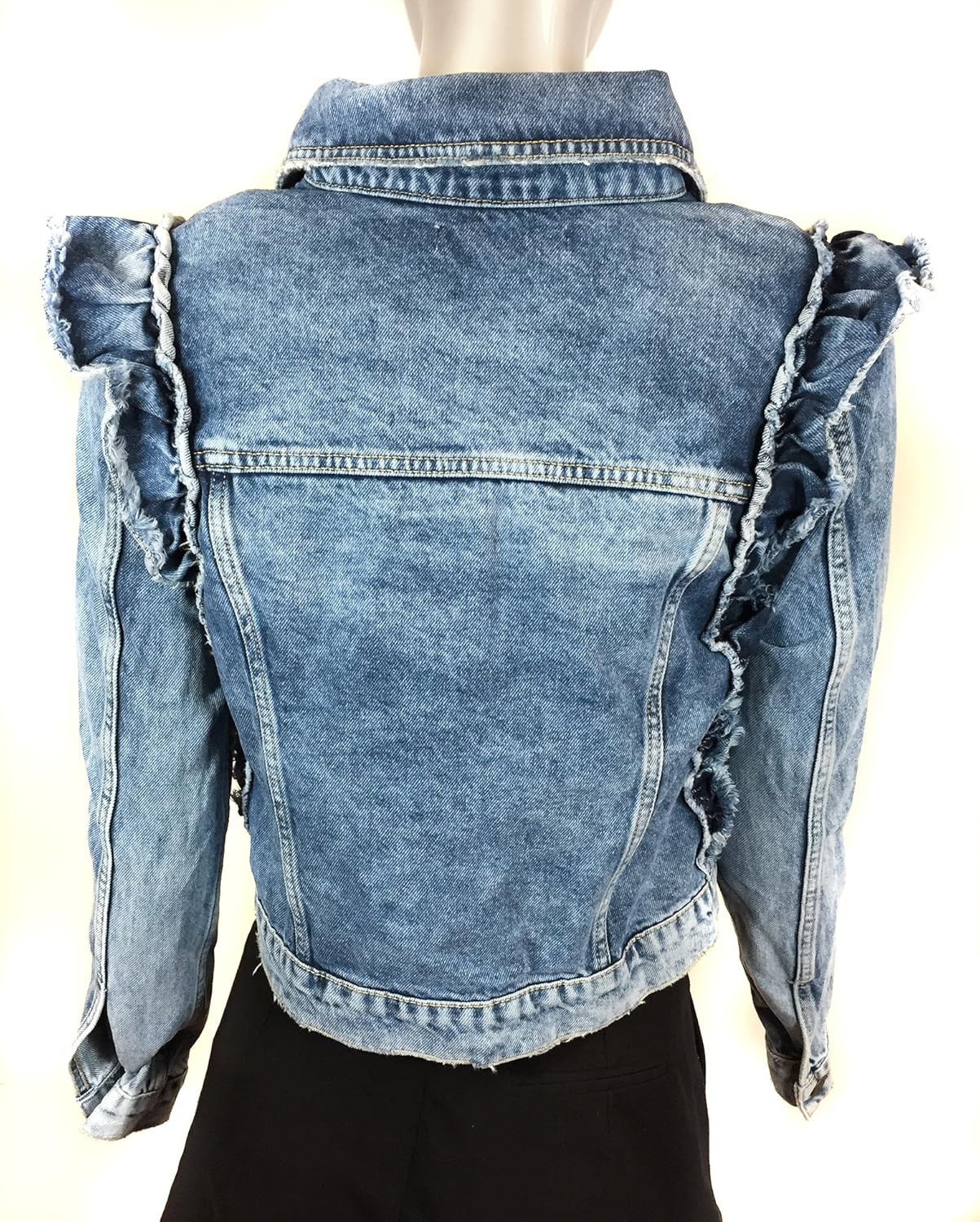 ruffle denim jacket zara