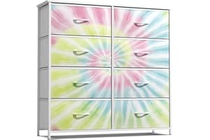 Sorbus Kids Dresser with 8 Drawers - Storage Unit Organizer Chest for Clothes - Bedroom, Kids Room, Nursery, & Closet (Tie-Dye, 31.5 x 12 x 32-8 Drawer)