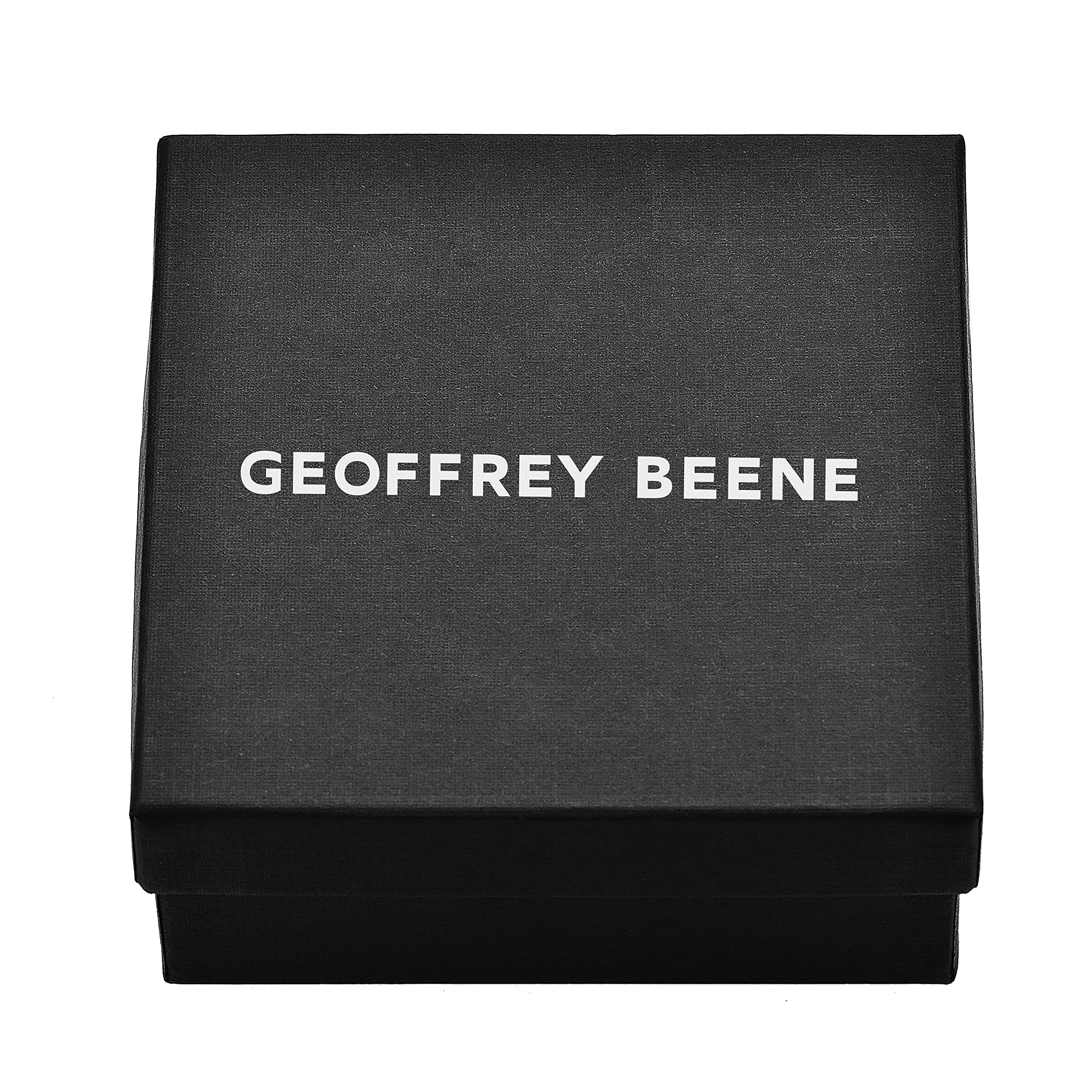 Geoffrey Beene Men's Braided Genuine Leather Bracelet with Stainless Steel Closure