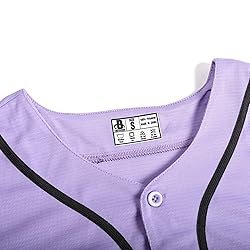 DEHANER Purple Baseball Jersey Men Women Plain