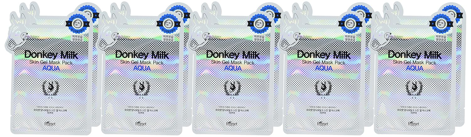 Amazon Com Freeset Donkey Milk Skin Gel Mask Pack Aqua 10 Count Beauty
