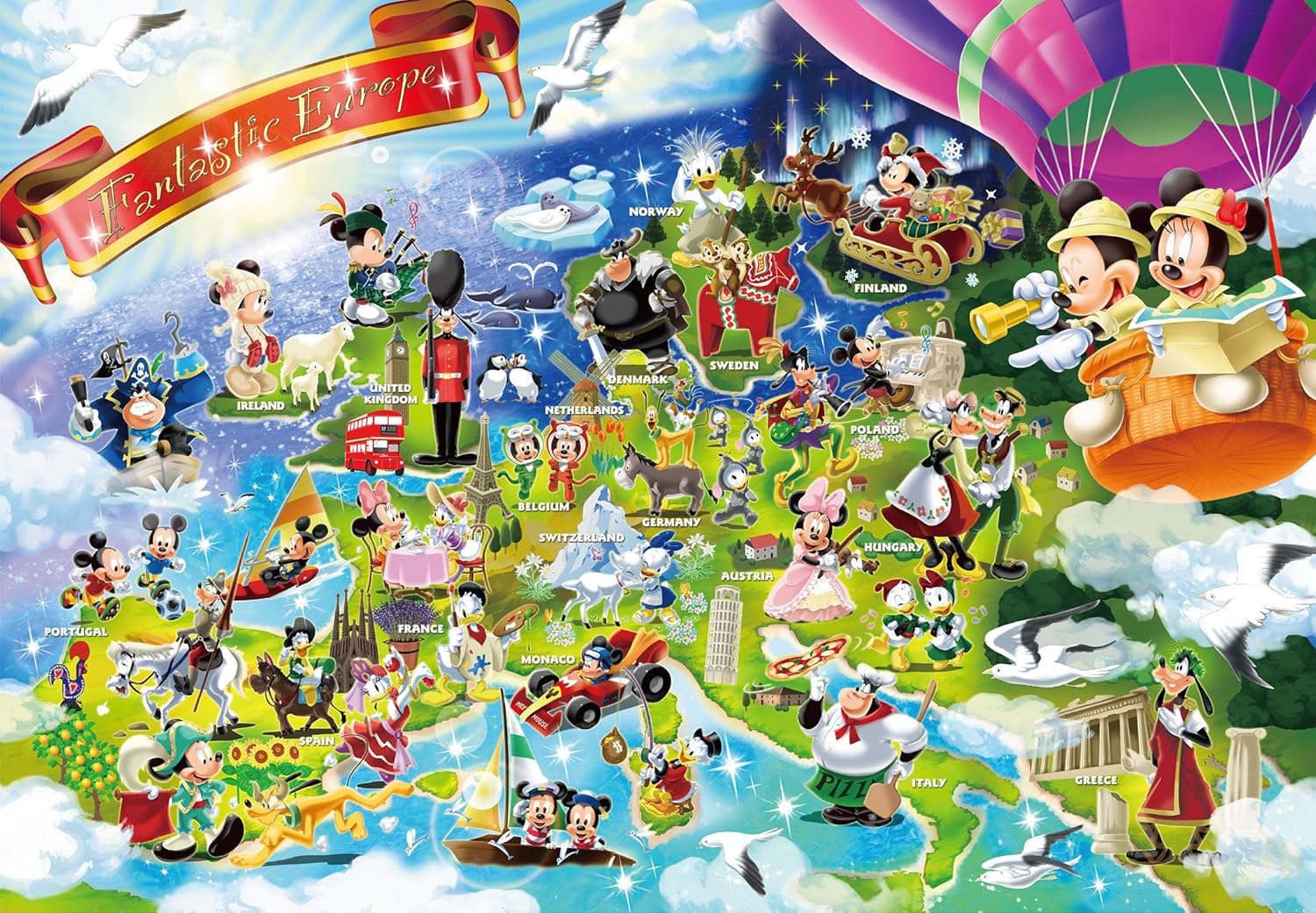 Amazon 1000ピース ジグソーパズル ディズニー ファンタスティック ヨーロッパ 51x73 5cm ジグソーパズル おもちゃ