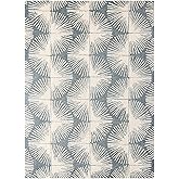 Nicole Miller New York Kendall Fluted Geo Handcrafted Area Rug, 100% Wool Rug, Grey, 6'x9'