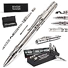 BellFyd Tactical Pen for Personal Protection and Self Defense - EDC Pen with Built-in Glass Breaker, LED Flashlight - Outdoors Survival Gear for Concealed Carry - Best Tactical Pens Holder Set