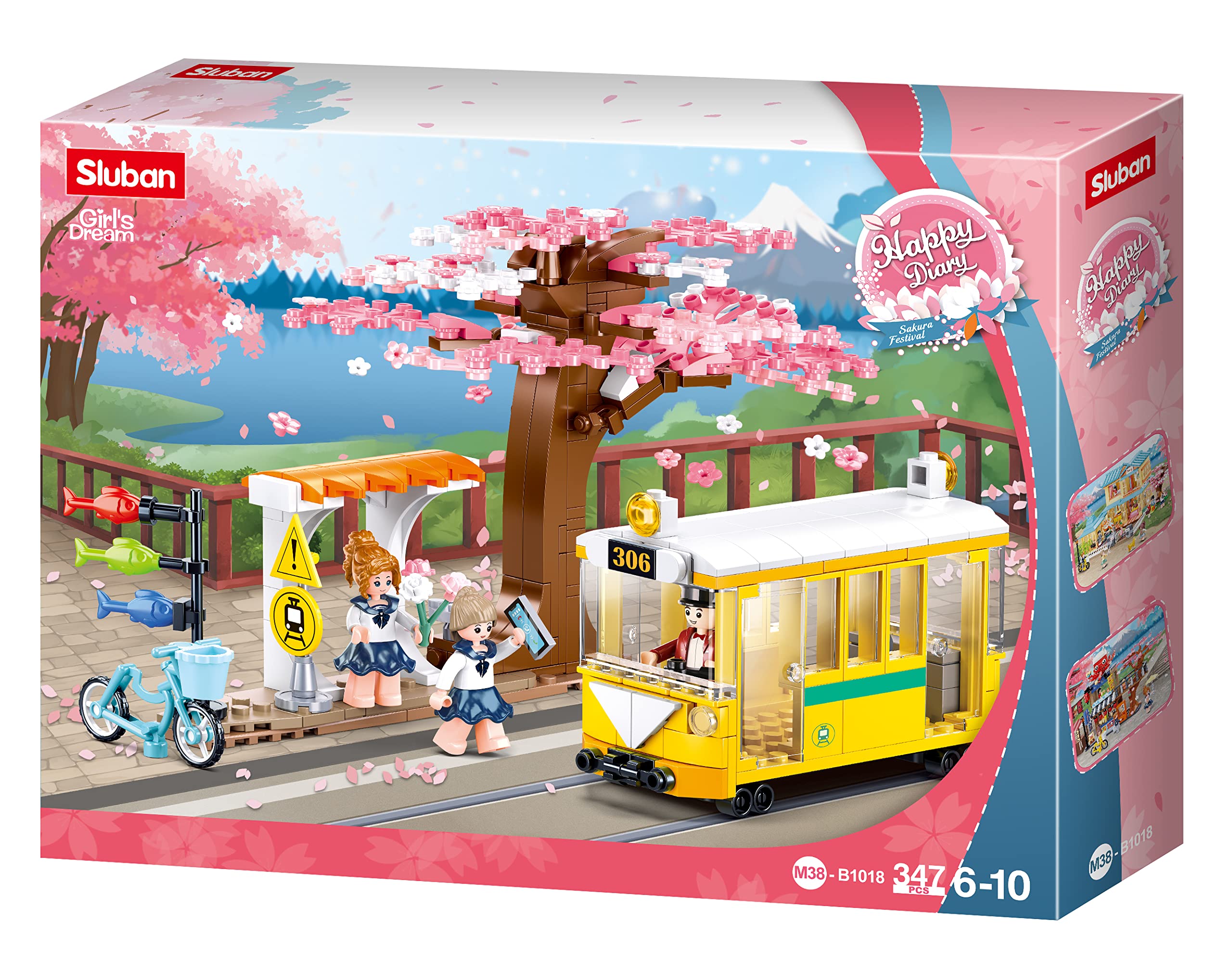 Sluban Klemmbausteine M38-B1018 Happy Diary Downtown Tram 347 Pieces