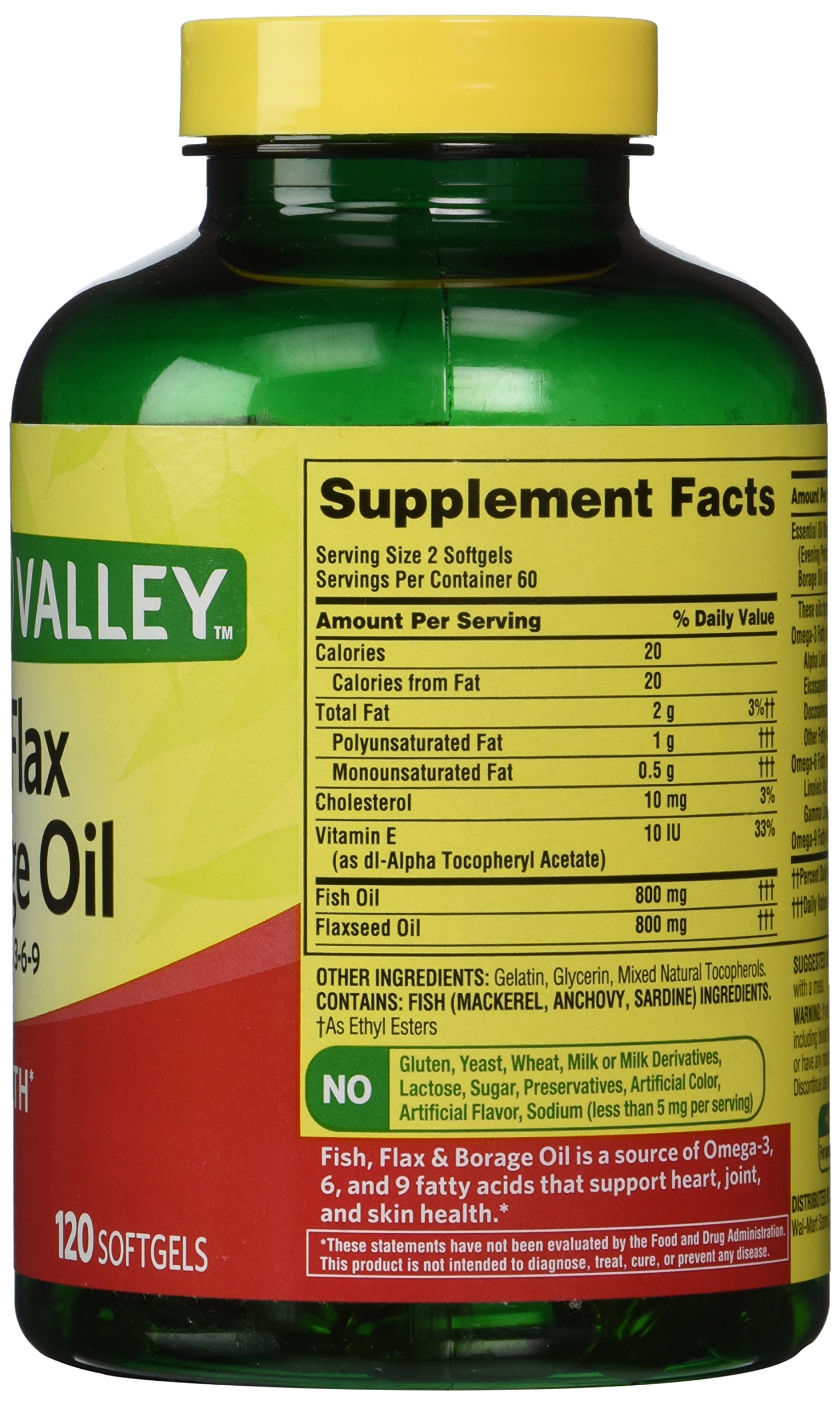 Galleon Spring Valley Fish, Flaxseed, Borage Oil, Omega 3, 6, 9