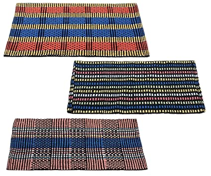 Story@Home Eco Series 3 Pieces Cotton Blend Door Mat - 16x24, Multicolor