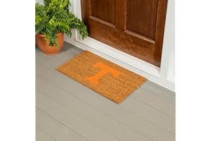 TEAM SPORTS AMERICA NCAA University of Tennessee Natural Coir Doormat, Official Full Color Team Logo, 28 x 16 Inches, Non Slip Back, Front Door Welcome Floor Mats, Indoor Outdoor Entrance Rug