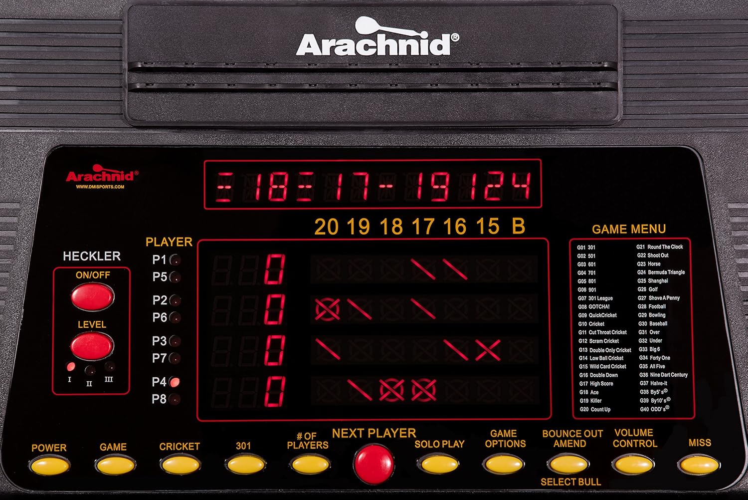 arachnid cricket pro 800 standing electronic dartboard