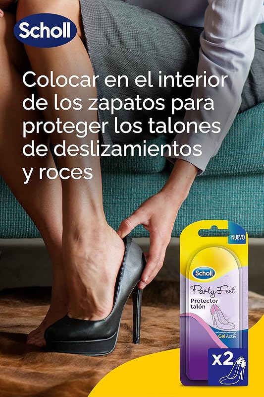 Scholl Party Feet Retro Talón – Almohadillas De Gel Transparente Para Protección Del Talón, Plantillas Antideslizantes Contra Roce Y Deslizamiento, Confort Discreto Para Zapatos De Mujer, Ultraslim