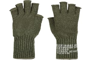 M MCGUIRE GEAR GI Wool Fingerless Glove Liners, Half Finger Glove Inserts, for Running, Hiking and Climbing - Made in USA