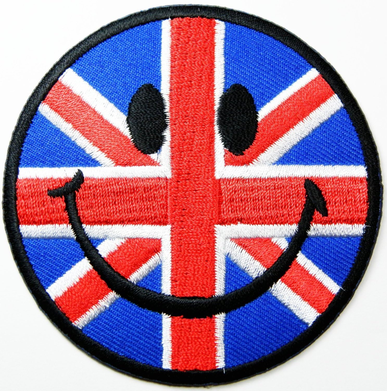 Embroidered Ecusson Smiley Happy Face patches Embroidered Iron on Patch Union Jack (Flag) Patches Embroidered iron on patch