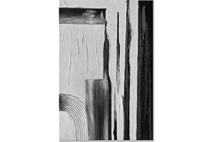 Slyart Black and White Abstract Painting, Large Vertical Canvas Wall Art Textured Contemporary Modern Art Framed Artwork for Office Wall Decor