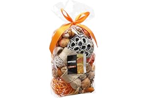 Qingbei Rina Fall Potpourri Bags,Burnt Orange Scented Potpourri Bowl Filler,Thanksgiving Decorative Dried Flower,Home Fragrance, Harvest Autumn Bathroom Decor,10 oz