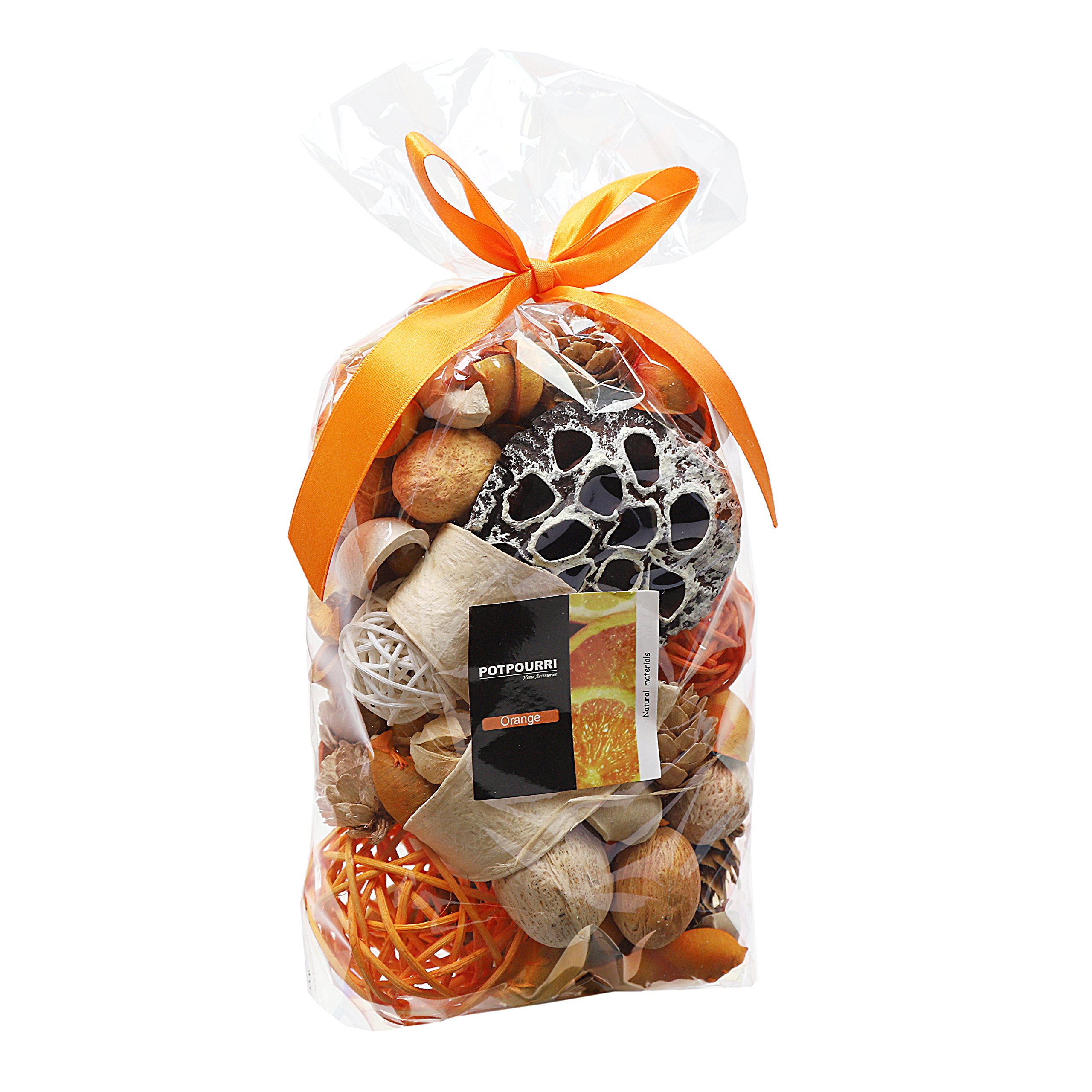 Qingbei Rina Pot pourri Bags,Orange Scented Pot pourri Dried Flower, Decorative Bowl Vase Filler,Farmhouse Table Decor (280g)