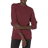 Amazon Essentials womens Fisherman Cable Crewneck Sweater