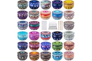 Ahyiyou Candle Tins Candle Making Kits 28 Pcs 28 Zodiac patterns 2.2 OZ, DIY Empty Candle Containers with Lids, Candle Wicks, Wicks Holder, Wicks Stickers, Arts & Crafts, Storage & More