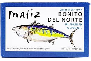 Matiz Bonito Del Norte, 4 Ounce, White Meat Tuna in Olive Oil (5 Tins)