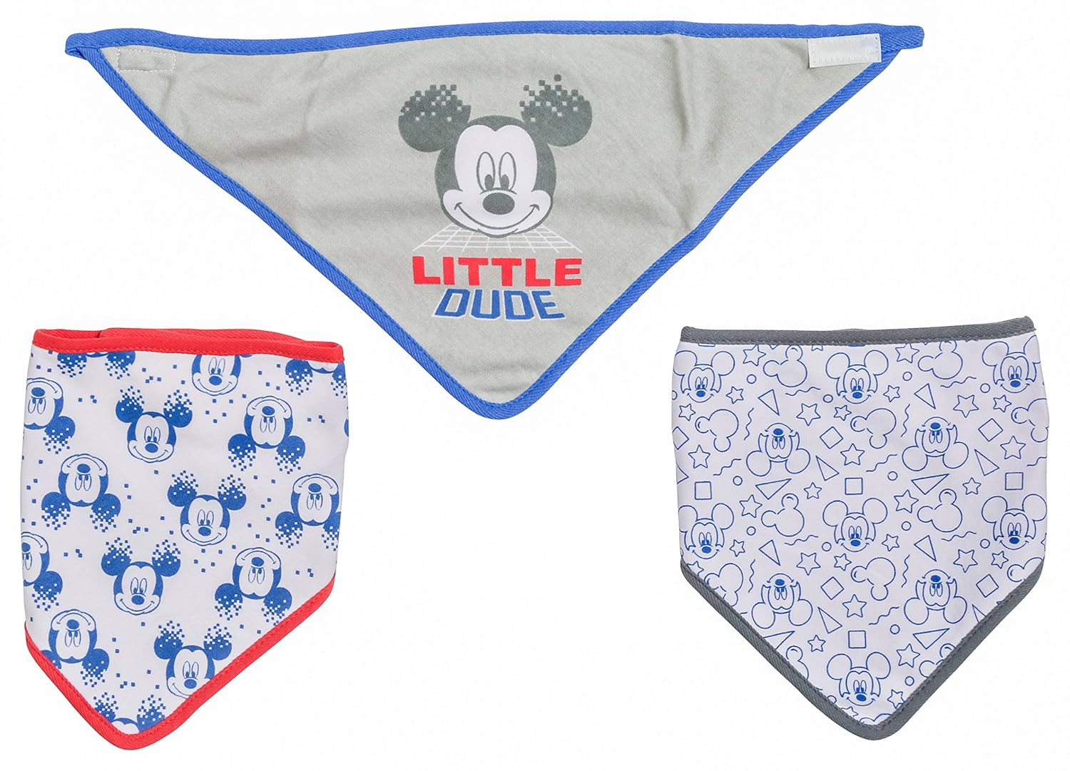 Disney Mickey Mouse 3 Piece Bandana Bibs, Little Dude