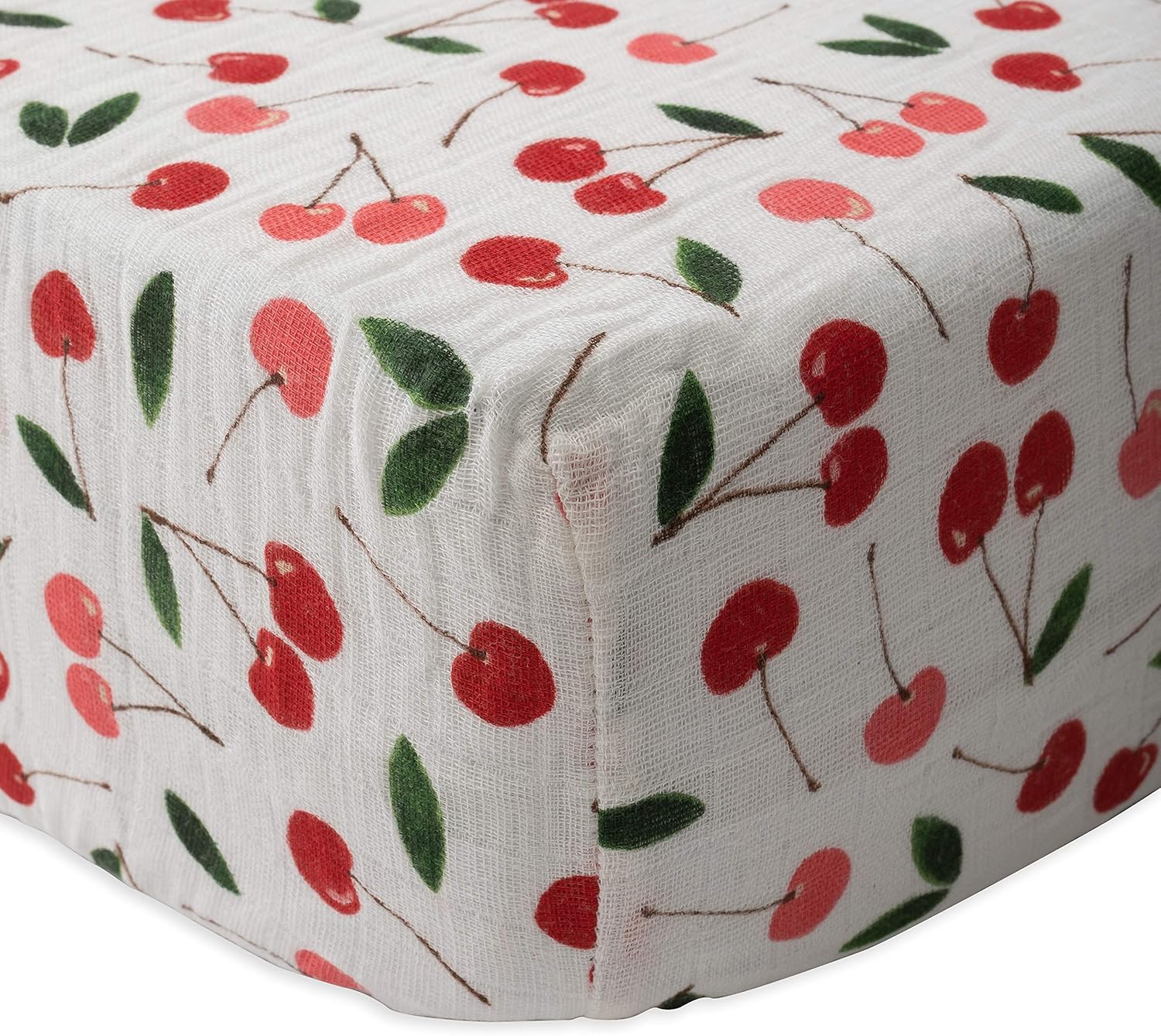 red rover muslin crib sheet