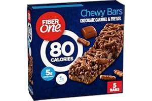 Fiber One 80 Calorie Chewy Snack Bars, Chocolate Caramel and Pretzel, 5 Ct, 4.1 oz