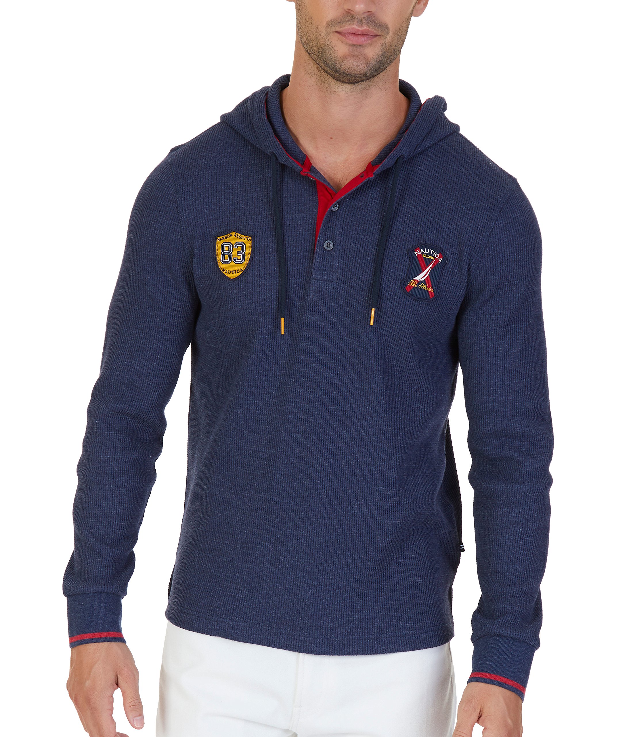 Nautica Men's Thermal Pullover Hoodie, Long Sleeves Nautical Fashions