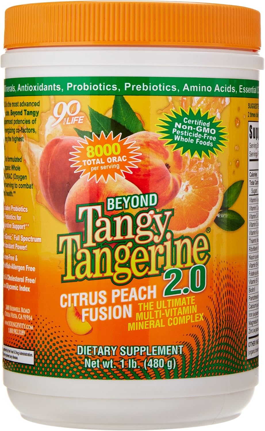 Beyond Tangy Tangerine 2.0 Citrus Peach Infusion Canister 3-Pack 1 LB each: Health & Personal Care