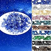 Onlyfire 10 pounds Fire Glass for Propane Fire Pit and Gas Fireplace, 1/4 Inch Reflective Firepit Glass Rocks for Fire Pit Table and Fire Bowl, Cobalt Blue