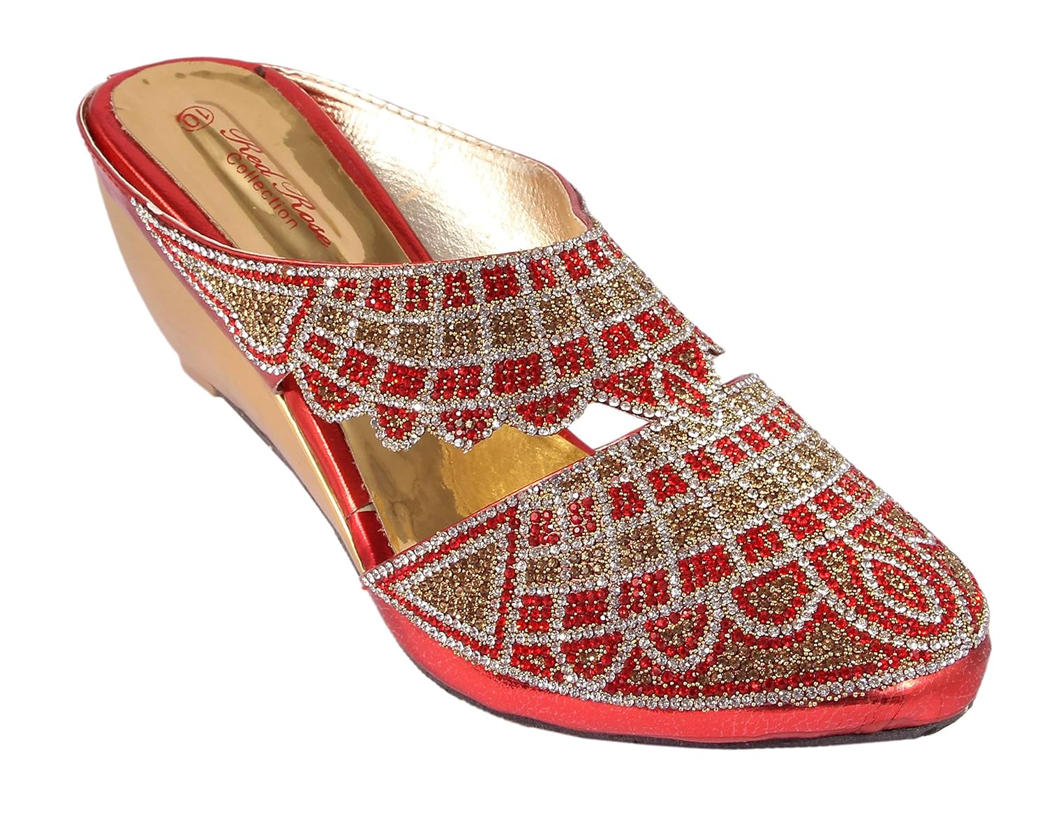 Buy Honey Step Comfortable Elegant Designer Bridal Red Gold Heel