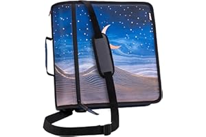 CASE IT Case-it Mighty Zip Tab School Zipper Binder | 3-Inch O-Rings, 600-Sheet Capacity, 5-Subject Expanding File Folder, Multiple Pockets & Storage Organizer, Shoulder Strap | D-146 Desert Night