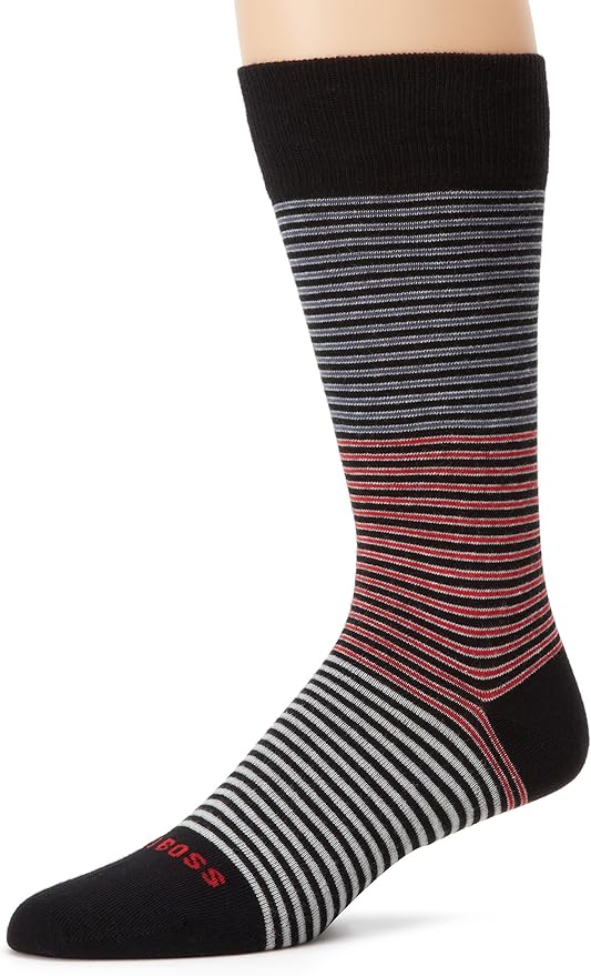 BOSS HUGO BOSS Men's Microstripe Dress Sock, Black, Sock