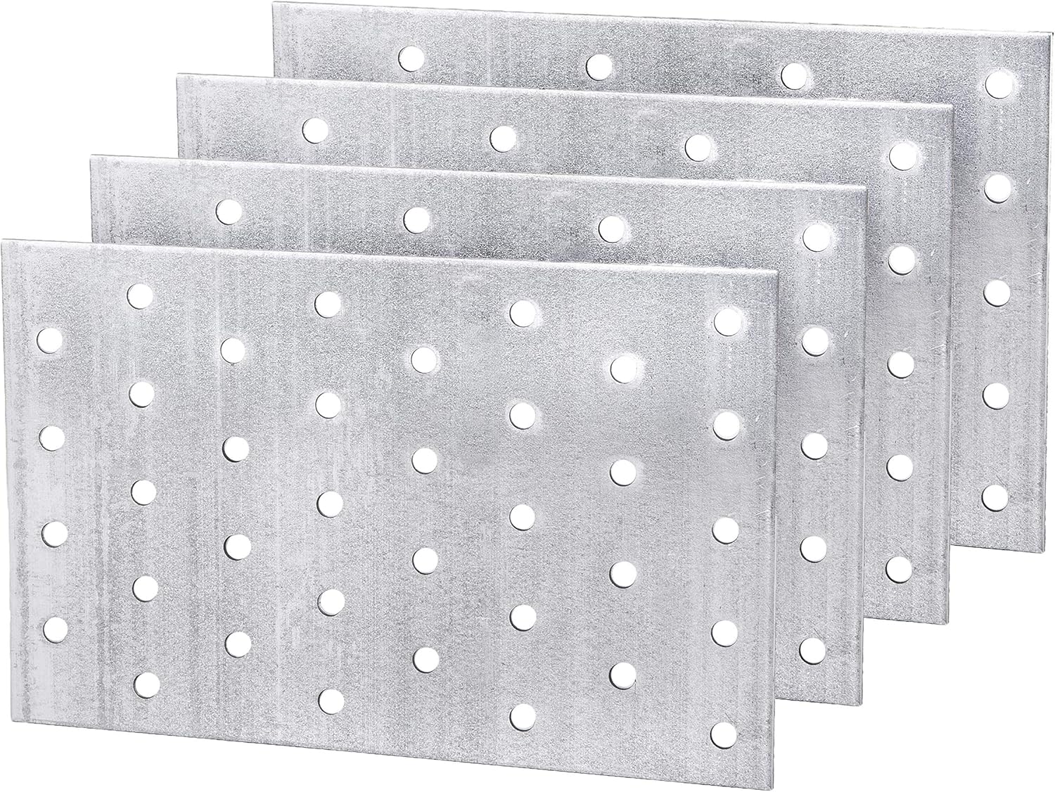 (Pack of 4 pcs) Steel flat mending connector joining plate 100 x 160 x 2 mm (4, No screws)