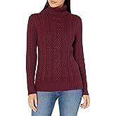 Amazon Essentials Women's Fisherman Cable Turtleneck Sweater (Available in Plus Size)