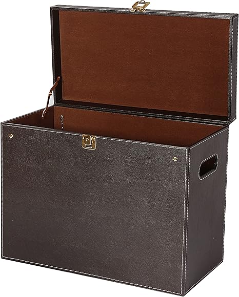 Osco Faux Leather Hanging File Box - Brown: Amazon.co.uk: Office Products