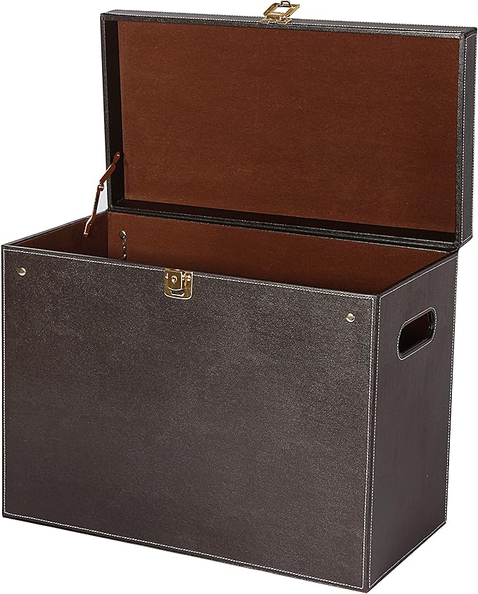Osco Faux Leather Hanging File Box Brown Amazon.co.uk Office Products