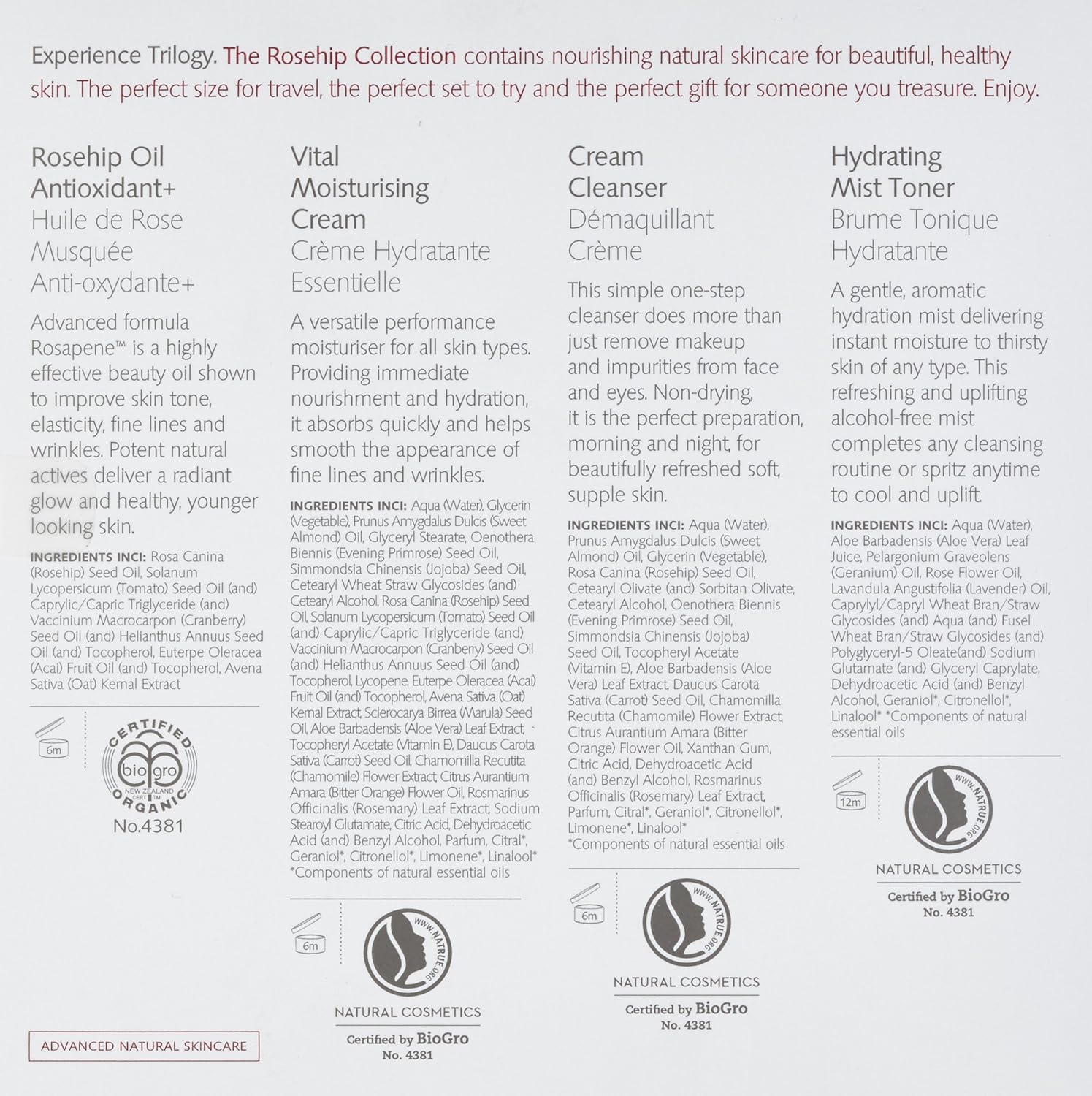 trilogy rosehip collection