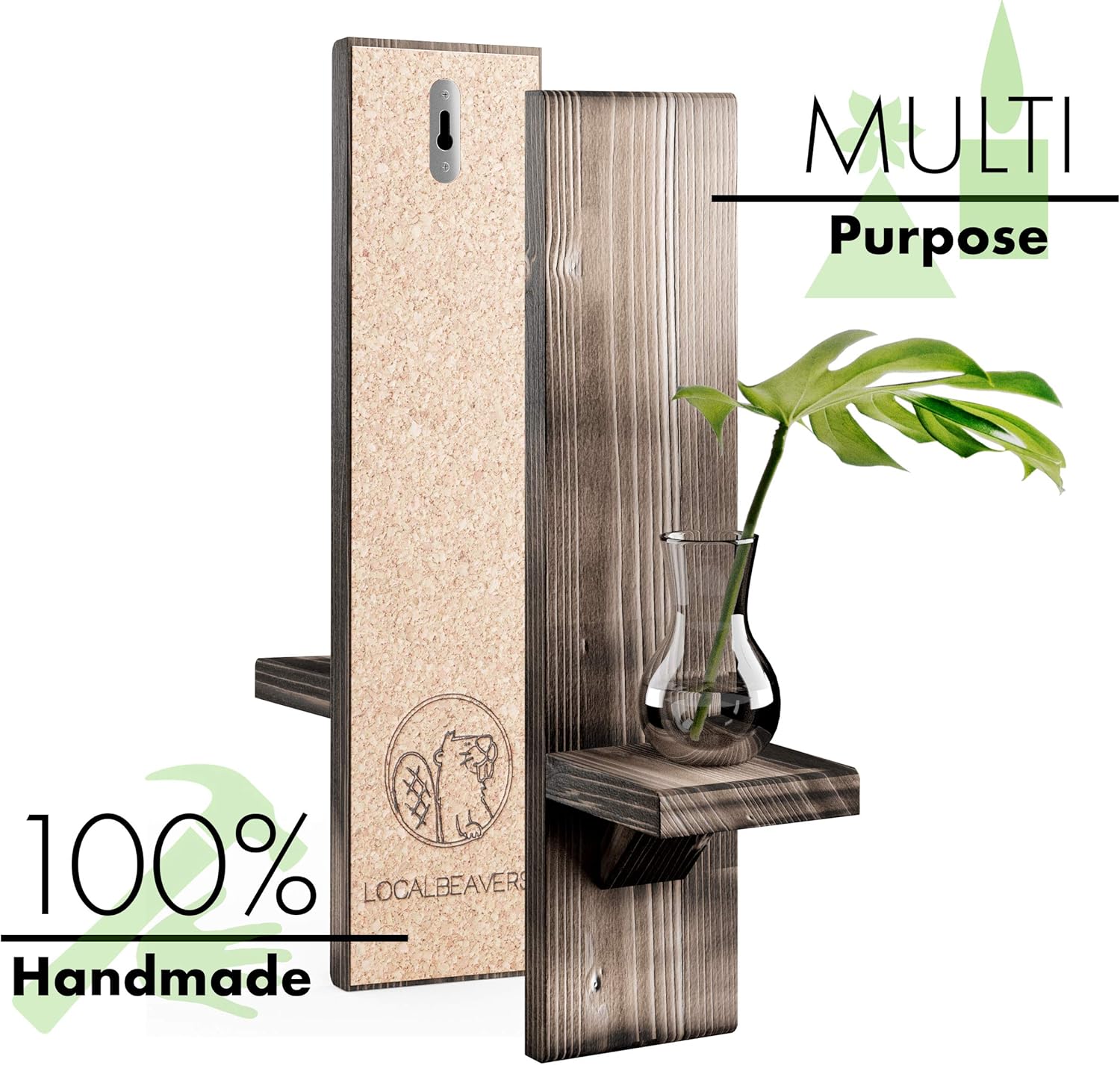 Rustic Candleholders (4) | Wall-Mount Wooden Candle Holders | Floating Shelves | Wallmounted Rustic Pillar Candle Sconce | Hanging Shelf | Farmhouse Wall Decor | Large Wooden Handmade (Rustic): Kitchen & Dining