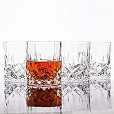 LEMONSODA Crystal Cut Old Fashioned Whiskey Glasses Set of 2, 4, 6-10oz Ultra-Clear Premium Lead-Free Rocks Glass Tumbler For